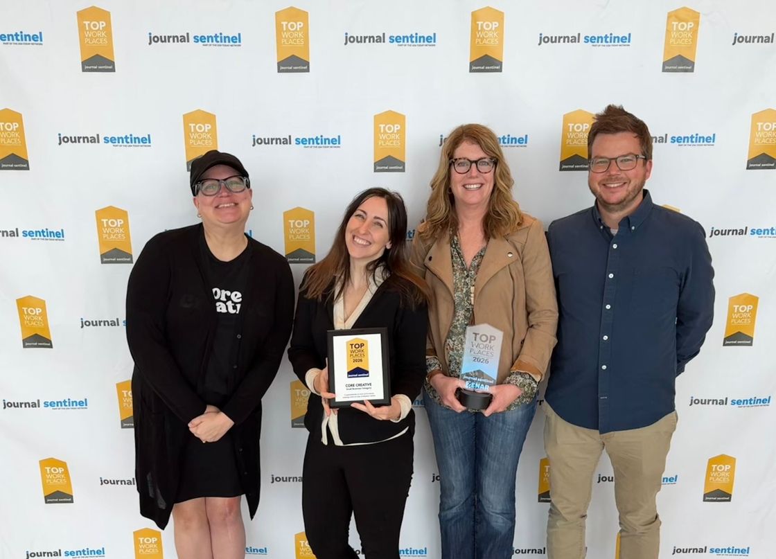 Core team members at top places to work award show