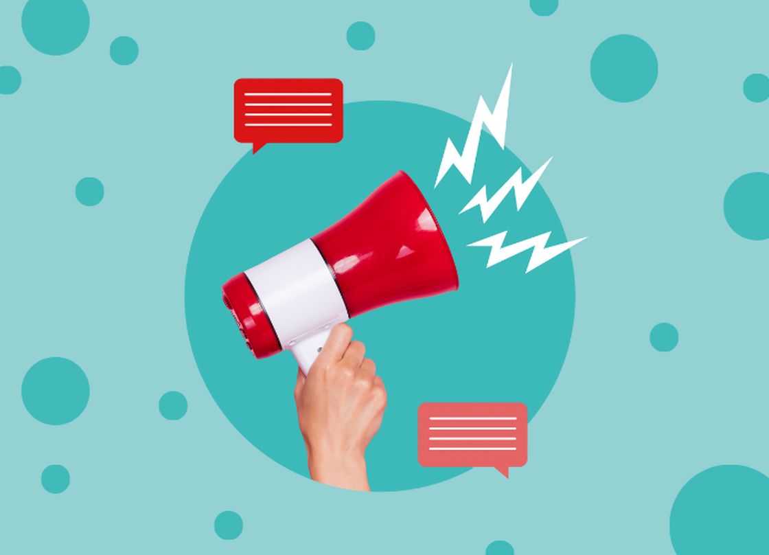 megaphone in hand