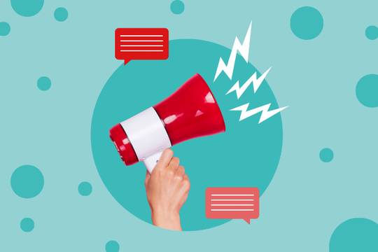 megaphone in hand