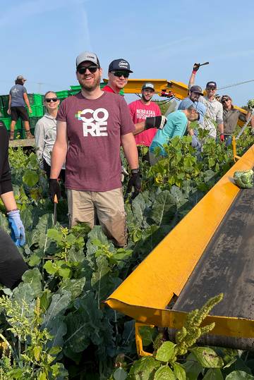 Core team volunteering for Feeding America