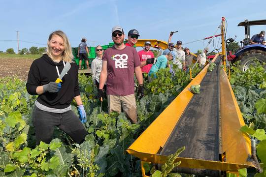 Core team volunteering for Feeding America
