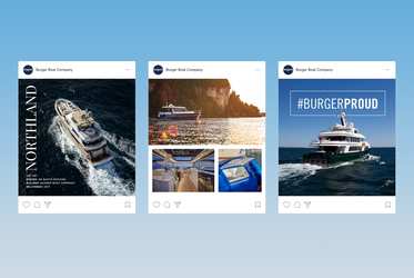 2 Featured social media posts, side by side featuring Burger Boat Company content.