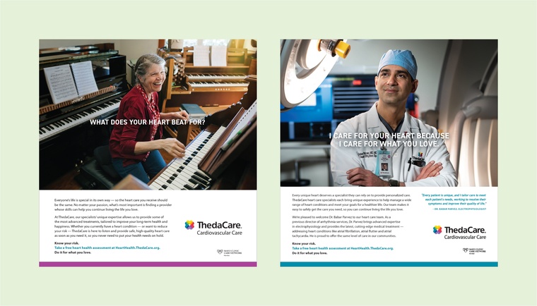 Two ThedaCare ads produced by Core