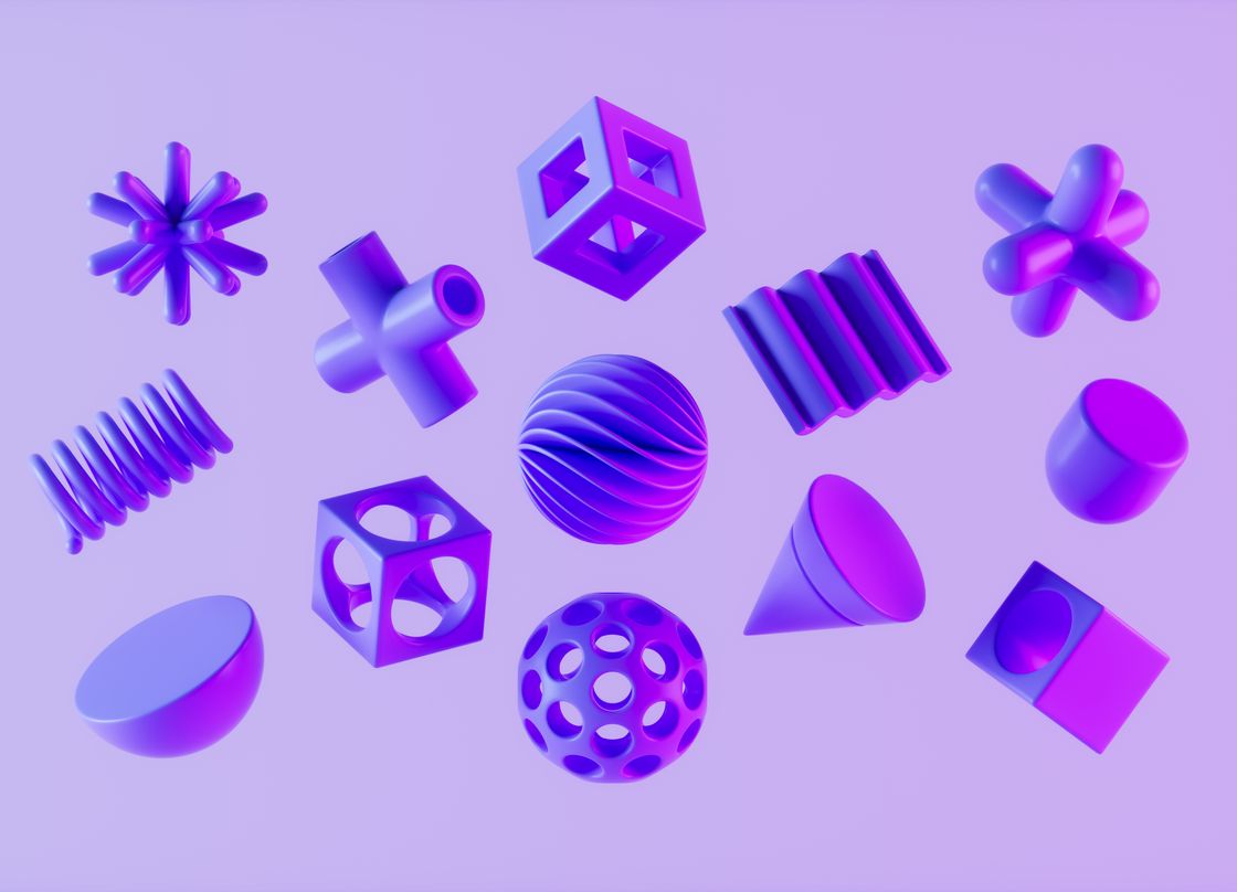 purple geometric shapes