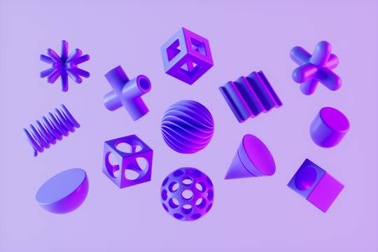purple geometric shapes