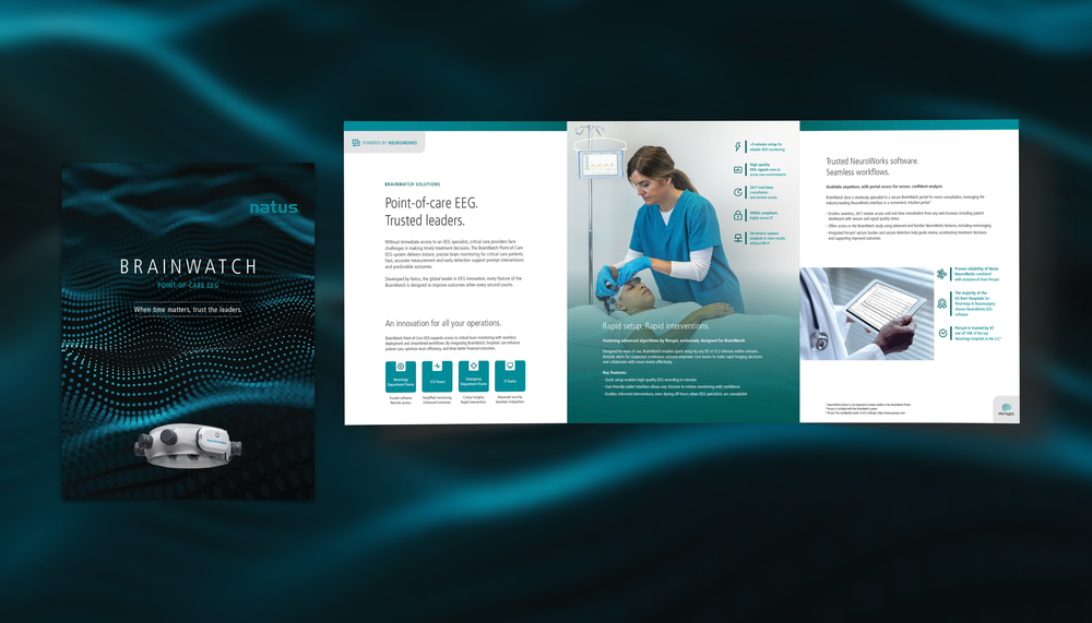 mockup of the product brochure from Natus