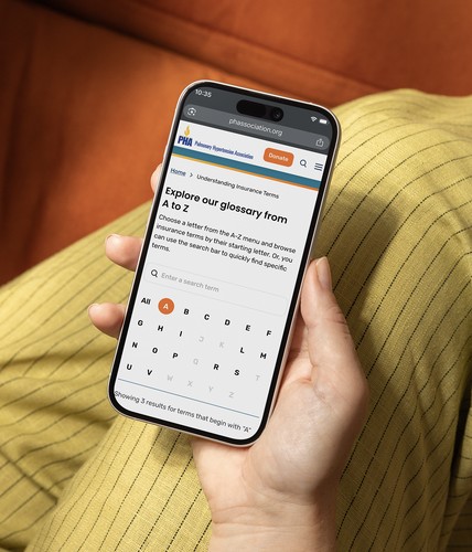 iphone screen showing PHA glossary page