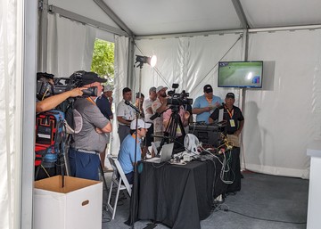 media professionals working to capture stories at the U.S. Senior Open