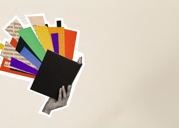 book exploding with color