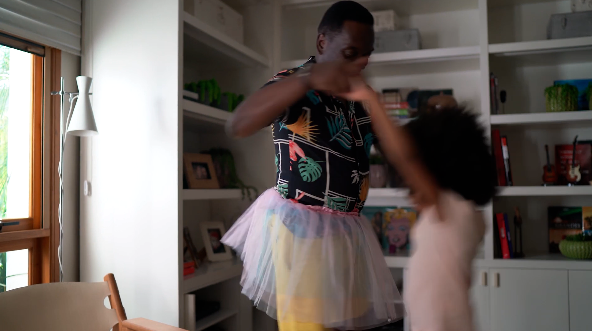 father and daughter dancing