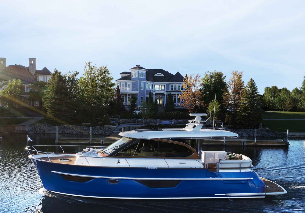 Burger Boat Yacht in still waters
