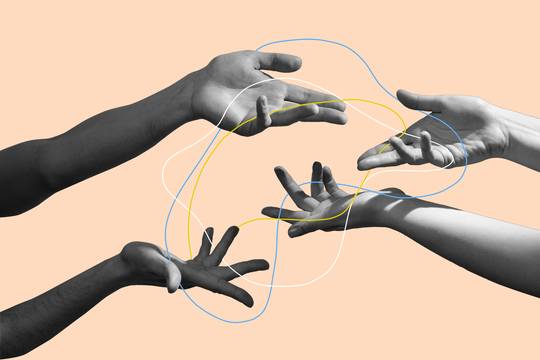 hands with string