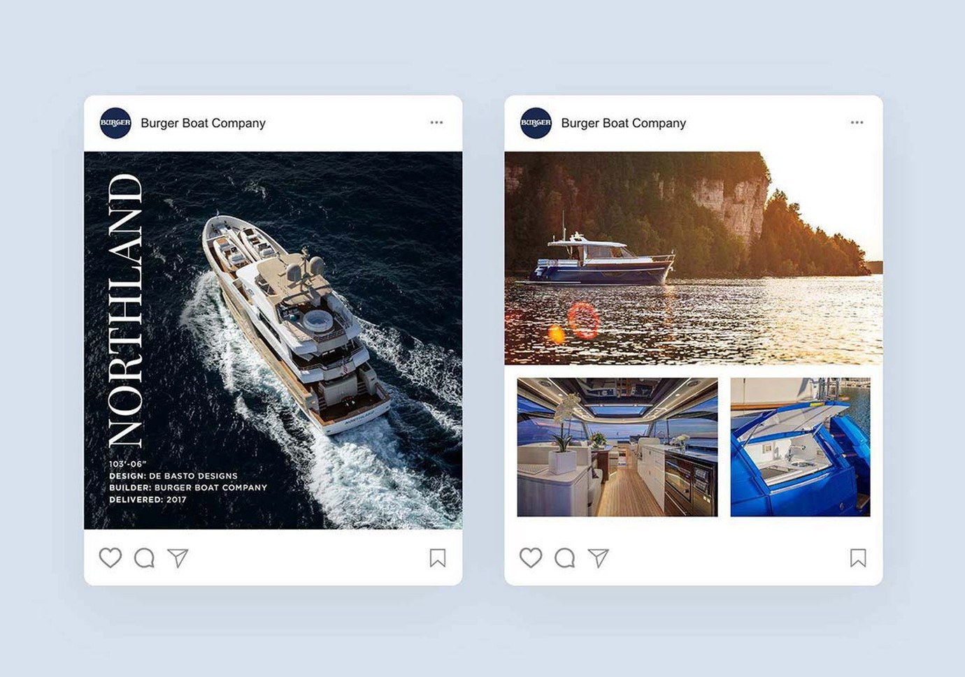 Burger boat social posts