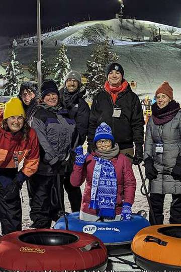 Core team snow tubing