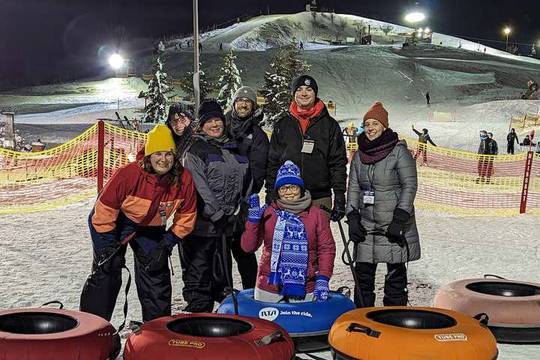 Core team snow tubing