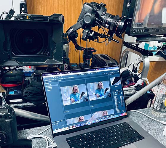 CORE equipment at a video shoot